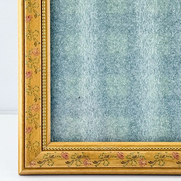 Vintage Floral Wood Picture Frame 10x12 – Cottagecore Shabby Chic Rose Design - Picture 3 of 7